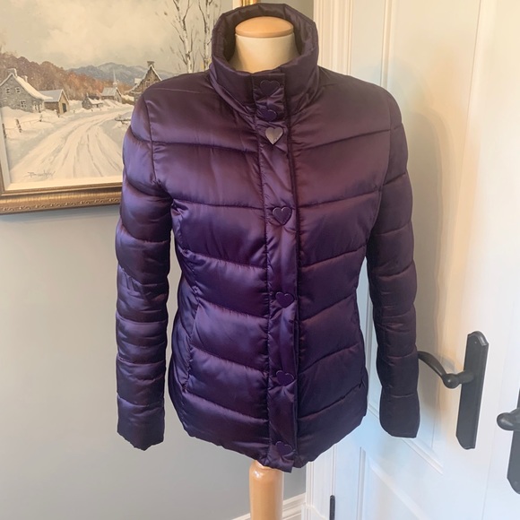 COPY - COPY - $395 Moschino Love Moschino purple puffer size 8 - Picture 5 of 10